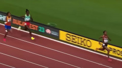 Faith Kipyegon heading for the finish line in the world women's 1500m title in Budapest on Tuesday. PHOTO/COURTESY
